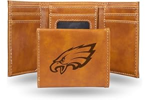Rico Industries NFL Laser Engraved Tri-Fold Wallet, Brown