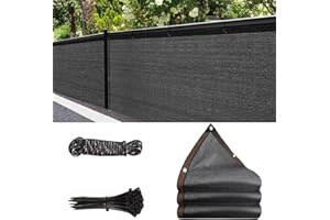 SuQurtom Garden Privacy Netting 2m x 5m - 90% Blocking Privacy Fence Screening UV-Resistant Tear-Resistant Shade Net with Ropes and Ties for Outdoor Balcony, Garden, Pool (Dark Grey)