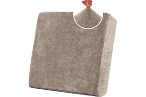 BXFUL Stretch Sofa Seat Cushion Covers, Chenille Sofa Cushion Slipcovers, High Stretch Couch Covers for Living Room Non Slip Furniture Slipcover with Elastic Bottom (1-Seater,Taupe)