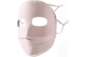 NHQZ Sonnenschutzmaske,Summer Mask,UV-Maske,UPF 50+ Maske,Atmungsaktive Vollgesichtsmaske,Mit Belüftungslöchern und Gummiband,Schnelltrocknend,Waschbar,Wiederverwendbar,für Herren und Damen- Rosa
