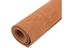 TAS TROST Veloursleder, 1,5 mm, weiches echtes Rindspaltleder, Wildledermaterial, für Lederarbeiten, Nähzubehör (Hellbraun, 25,4 x 25,4 cm)