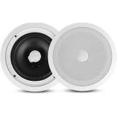 Pyle Pair of 8" Recessed Ceiling Speakers, 2-Way, 300W | Stereo, Easy Installation Flush Design, 55Hz Response for Deep Bass