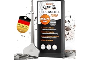 BAURIX® Dłuto SDS Plus [250 x 75 mm] - System FRAKTOR® - Dłuto do płytek do bezwysiłkowego usuwania płytek i klejów do płytek - Dłuto SDS Plus wykonane ze stali specjalnej 42CrMo