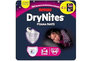 Huggies Drynites Pannolini, Taglia S (12-21 Kg), Mutandina assorbenti bambina, Design Disney, 64 Pz