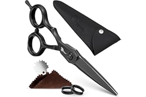 Fagaci Haarschneideschere 6" für Linkshänder 440C Stahl für Überlegene Präzision, Haarschere mit Extrem Scharfe Klingen, Friseurschere Profi, Schere Haare Schneiden Langlebige Schärfe, Frisörenschere