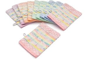 YSN HOME COLLECTION Ã‚ White Fluffy Terry Wash Cloth Wash Hand Glove/Face Cloth/Flannel, Fleck by YSN