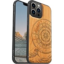 Funda Magnética Para IPhone 17 Pro De Madera Y Silicona - Diseño De Cuervo, Protección Antigolpes, Compatible Con MagSafe