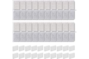 LIAILA Filtre Fontaine Eau Chat, Filtre Fontaine Chat 40 pièces Comprenant 20 éléments filtrants à Charbon Actif et 20 éponges filtrantes en Mousse, Filtre avec résine activée