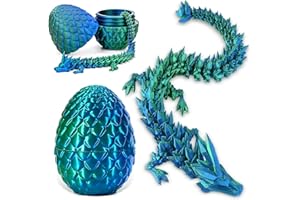 HWJPDMBD 3D gedrucktes Drachenei, Geheimnisvolle Drachen Spielzeug Realistische, drachenei mit Drache, 3D Drache im Ei, für Kinder Erwachsene.für Easter Weihnachtstag Schreibtisch Dekoration (Grün)