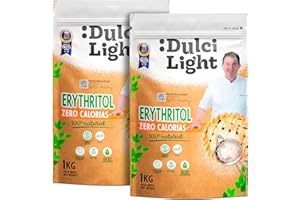 DULCI LIGHT DULCE Y FAVORABLE Dulcilight Érythritol Zéro Calorie 2Kg Saveur 100% Naturelle | Édulcorant Poudre Substitut de Sucre Sans OGM Keto Végétalien Sans Gluten | Sans Arrière-Goût Prends Soin de Tes Dents