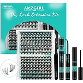 320 Pieces 3040D DIY Eyelash Extension Kit False Eyelashes Extensions Black Bond and Seal Glue Remover Tweezers (3040D, 9-16 