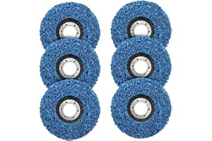 BURNTOP 6PCS Strip Discs Stripping Wheel 115mm 4.5inch Durable Poly Paint Removal Disc For Angle Grinder Clean and Remove Paint Coating Rust Welds Oxidation (Blue)