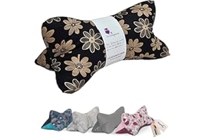 Die Schleyereule Leseknochen Nackenkissen (Flower Gold) bequem und waschbar! Handgestopft und genäht in Deutschland - Nutzbar als Nackenrolle Kissen Nackenrolle