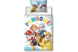 CHARACTER WORLD Paw Patrol Official Toddler Cot Bed Duvet Cover | Splodge Design Reversible 2 Sided Junior Bedding Including Matching Pillow Case Brands