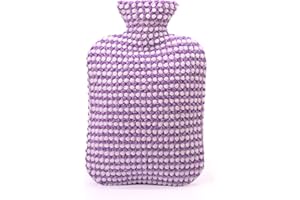 DICEVER Hot Water Bottle with Soft Cover, 2L Hot Water Bag for Menstrual Cramps, Neck and Shoulder Pain Relief, Hot and Cold Therapies, Hand Feet Warmer, Purple