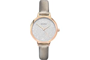 Sekonda Editions Womens 37mm Quartz Watch in Silver with Analogue Display, and Bronze PU Strap 40023