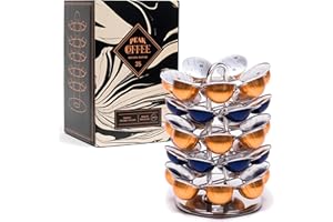 Peak Coffee - Supporto Girevole per 35 Capsule Pods di caffè Nespresso Vertuo - Disegno Dell'Albero