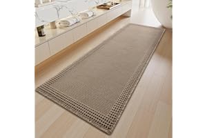 SIXHOME Alfombra de Pasillo Larga Antideslizante Lavable fácil de Limpiar para Comedor lavandería Tapete Cocina Alfombra para Cocina Pasillo Lavadero 50 * 150cm Marron