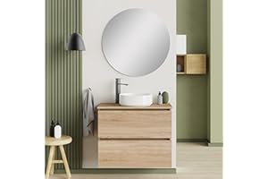 Baikal Mueble de Baño Deva. Mueble Suspendido en Pared Incluye Lavabo cerámico. Disponible en Fondo 39cm y 46cm. Mueble MONTADO.