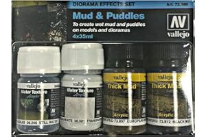 Vallejo Val73189 - Set di 4 colori per modellare, pigmenti fanghi e pozzanghere, 4 x 35 ml, 35 ml (confezione da 4)