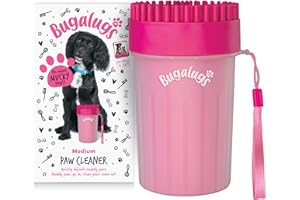 Bugalugs Dog Paw Cleaner Paw Washers For Dogs. A Portable Shower Paw Cleaner For Dogs & Cats. Foot Washer is an Essential Paw Washer Dog Walking Accessories (Medium)