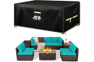 VDISRR Funda Mesa Exterior Impermeable, 600D Oxford Funda para Muebles de Jardín 220x110x70cm, Funda Protectora para Sofa con Salidas de Aire Cubierta de Muebles de Patio Anti Viento, Anti UV