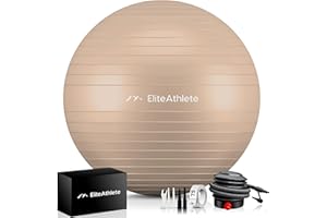 ‎ELITEATHLETE EliteAthlete Gymnastikball Sitzball Büro ergonomisch mit Anti Burst System - Fitness Pilates Schwangerschaft - Schwangerschaftsball Fitnessball Yogaball - Yoga Ball inkl. Luftpumpe
