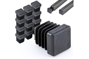 EPIEZA 12 Piezas de Tapas Conteras de Interior Color Negro Cuadradas. Protector Patas Sillas, Tacos, etc (❏ Interior 16-16 Interior Tubo 11-14mm)