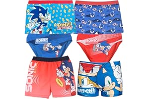 Characters Cartoons Sonic The Hedgehog Videogiochi- Bambino - Costume da Bagno Boxer o Slip Pantaloncino Parigamba Mare Piscina - Estate