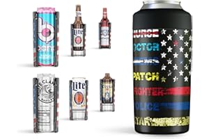 Frost Buddy Universal Can Cooler - Fits all - Stainless Steel Can Cooler for 12 oz & 16 oz Regular or Slim Cans & Bottles - Stainless Steel (First Responder)
