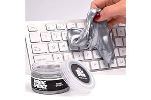 ‎TOYSBUTTY ToysButty Silver Tastatur Reinigungsgel, für Pc Laptop Tastatur Reinigung Mit Auto Duft, Auto Zubehör Innenraum, Auto Reinigungsset Universeller Staubreiniger Reinigungsknete Tastatur Reinigungsset
