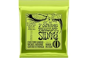 Ernie Ball, Regular Slinky 7-String Nickel Wound, Corde per chitarra elettrica a 7 corde, diametro 10-56
