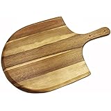 Heritage Wooden Pizza Peel - Large Acacia Wood Paddle Board for Serving Pizza - Housewarming Gifts