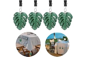 MLCZWT 4 Pièces Poids de Nappe Pinces, Poids pour Nappe Exterieur, Poids de Nappe de Table Exterieur, pour Dessus de Table épais, Jardin Exterieur Clip Nappe, Poids Nappe avec Clip en Acier Inoxydable