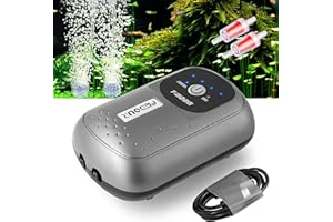 FEDOUR Przenośna pompka powietrza do akwarium USB, inteligentna pompa tlenowa na baterie, do basenów rybnych o pojemności do 350 l, do wędkowania na świeżym powietrzu, transportu wodnego, rynku