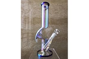 REANICE Pang Verre Eau Épais Bong 14mm Glass Water Pipes 30cm Placage Bubbler la Taille Hookah Bongs