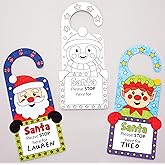 Baker Ross AT167 Christmas Colour in Door Hangers-Pack of 10, Festive Arts and Crafts, Assorted