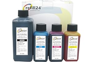 refill24 Nachfülltinte kompatibel für Brother LC3211, LC3213, LC 3217, LC3219 Druckerpatronen, geeignet für z.B. DCP-J572 DW und MFC-J491 Drucker, Refillset mit 550 ml Druckertinte