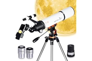 HETEKAN Teleskop, Teleskop Astronomie für Erwachsene Kinder und Anfänger, Große 80mm Blende Profi Refraktor-Teleskope für Sterne, Mond und Landschaftsbeobachtung
