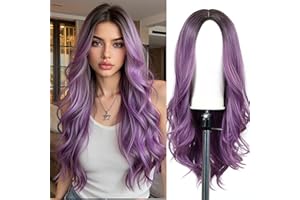 Esmee Sintetico Parrucca Ombre Viola Lungo Ondulato Capelli Parrucca le Donne Resistente al Calore Fibra Cosplay Quotidiano Partito Parrucche 24 Pollic