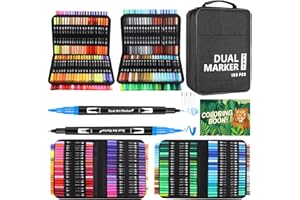 Sonlaryin Rotuladores Lettering, 168 Rotuladores Pincel Rotuladores Doble Punta, Lettering Kit para Niñas y Adultos, Rotuladores Acuarelables para Mandalas Graffiti Caligrafía
