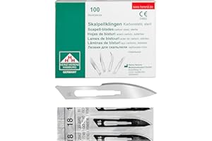 Shehadeh - 100 Stück sterile Skalpellklingen Figur 18 für Skalpellhalter Nr. 4 - Extrem scharf