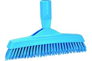 Vikan - Hygiène - Brosse à joints - Avec col flexible - Modèle avec manche - Extra dur - 225mm - Bleu