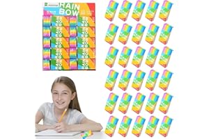 ‎QUNKUN 30 Stück Weicher 2B Radiergummi, Radierer, Regenbogen Radiergummis, Radiergummi aus Gummi für Bleistifte und Buntstifte, Schulen, Skizzen, Gemälden, Bildenden, Künsten