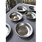 6 Kişilik 14 cm Paslanmaz &Ccedil;elik &Ccedil;orba Kasesi &Ccedil;ukur Tabak G&uuml;m&uuml;ş Renk &Ccedil;elik Kase