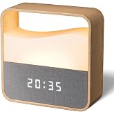 UPXNBOR Digital Alarm Clock, Bedside Alarm Clock with Night Light | Dimmable Light, LED Display, Quiet Mode, USB-C Rechargeab