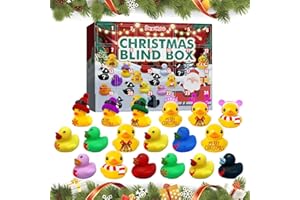 DURDIIY Christmas Advent Calendar 2023 for Kids Toy Advent Calendar with Rubber Ducks Theme 24 Grids Christmas Countdown Calendar Xmas Surprise Toy Gift for Girls, Boys, Children, Toddlers, Teens (Style A)