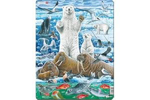 Larsen FH42 Ours Polaires et morses sur l'océan Arctique, Puzzle Cadre avec de 46 pièces