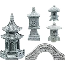 Yardwe 2stuks Miniatuur Beeldje Japanse Stijl Lantaarn