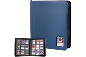 ProCase Toploader Binder med 9 fickor för 216 kort, vattentätt PU-samlarkortalbum, topploader album lämpligt för 9 x 10 cm MTG TCG sportkort, marin